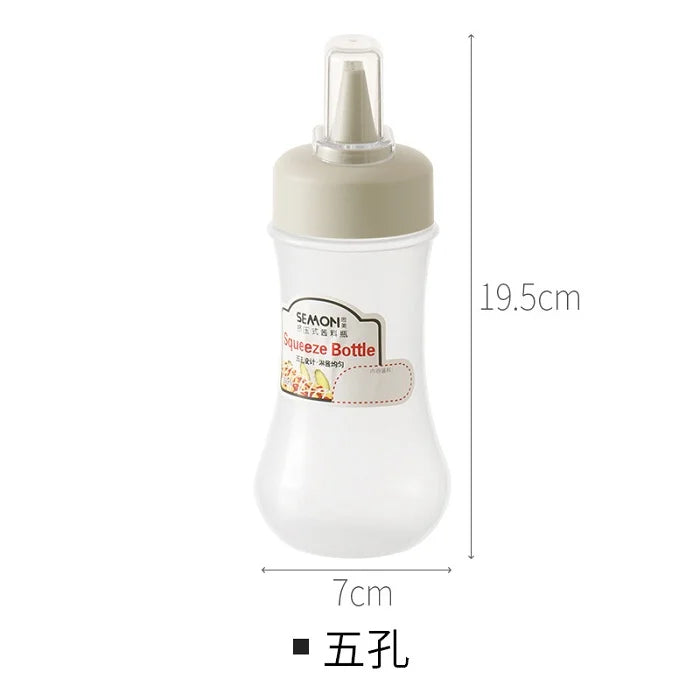 5 Hole Squeeze Sauce Bottle (280ML) – Portable Plastic Sauce Dispenser with Lid | Buy 1 Get 1 Free, Condiment & Dressing Bottle