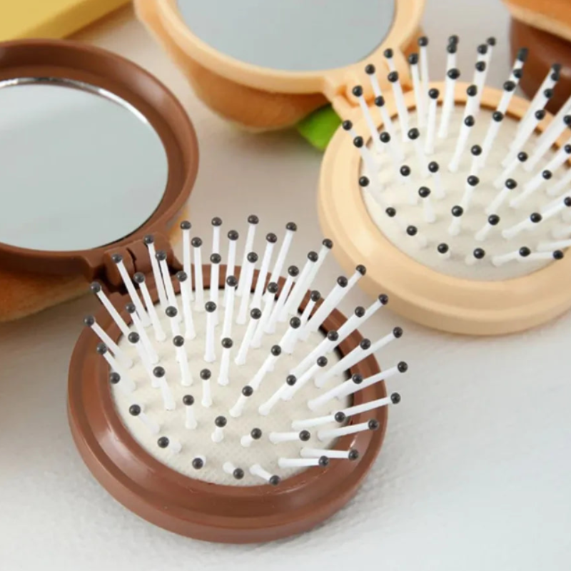 Folding Mirror Comb – 2-in-1 Small Makeup Mirror & Hair Comb (Random Design- Pack of 1)