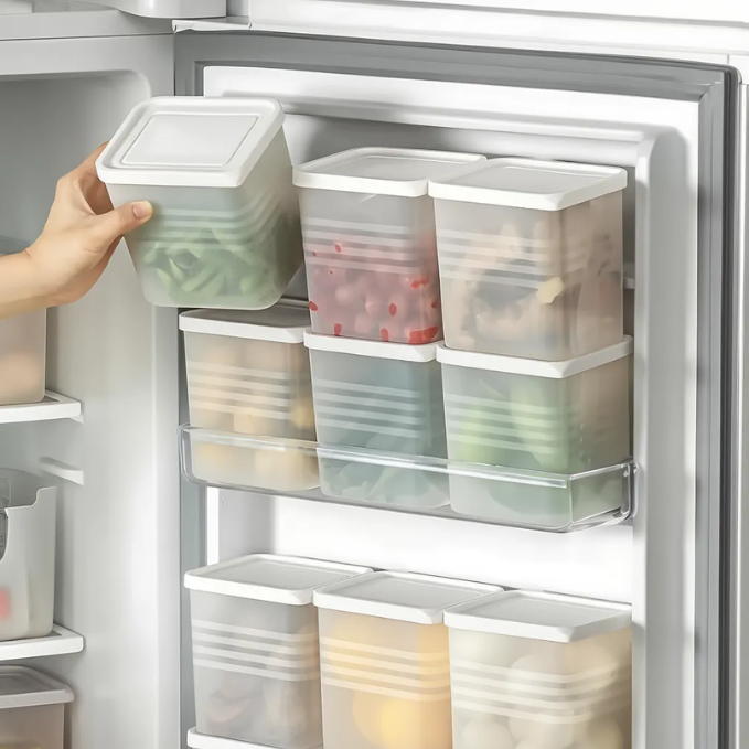 Fridge Storage Boxes –  Food Storage Containers for Kitchen, Refrigerator & Pantry Organization (Pack of 6)