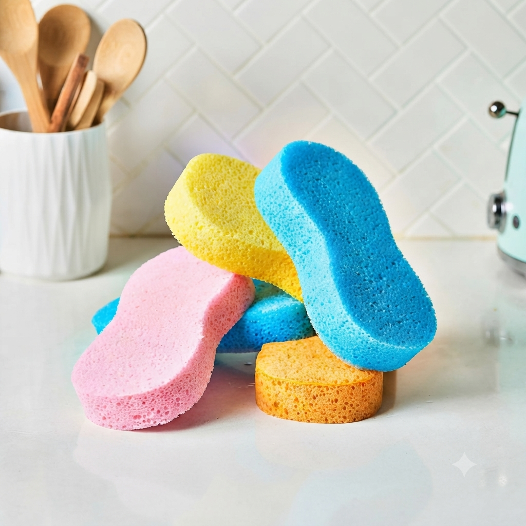 Absorbent Cleaning Sponge, for Multipurpose Cleaning, Large Scrub Sponge (Random Color Pack of 1)