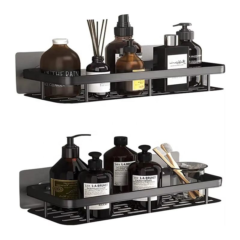 Self-Adhesive Wall-Mounted Bathroom Shelves – Space Aluminum Shower Caddy Organizer for Kitchen & Bathroom Essentials(Pack of 2 Pcs)