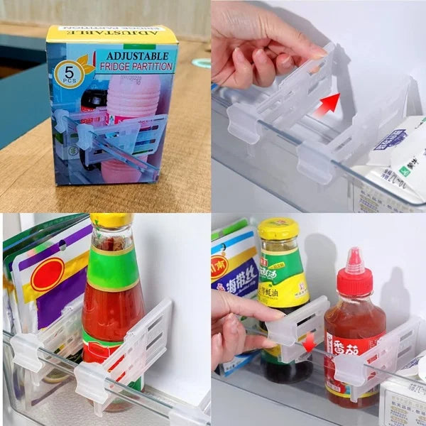 Adjustable Fridge Storage Partition – 5 Pcs Set for Refrigerator Organization