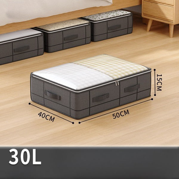 30L Large Capacity Canvas Storage Bag – Foldable Clothes Organizer for Wardrobe, Travel & Home Use (1 Pc)