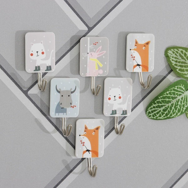 6pcs Animal Print Wall Hook
