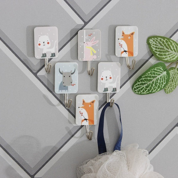 6pcs Animal Print Wall Hook