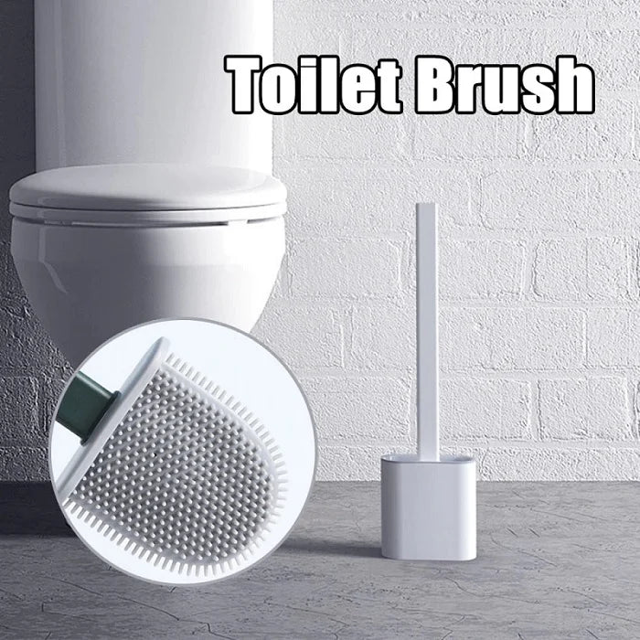 Silicone Flex Toilet Brush with Holder – Flexible, Hygienic, Easy-Clean Bathroom Brush Set (Pack of 1)