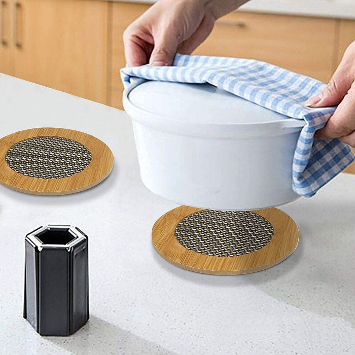Bamboo Insulation Heat Table Pad – Round Shape Heat-Resistant Trivet for Kitchen & Dining (Pack of 1)