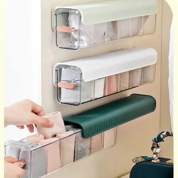6 Slot Socks Organizer– Drawer Divider & Storage Box for Socks, Underwear & Accessories (Pack of 1)