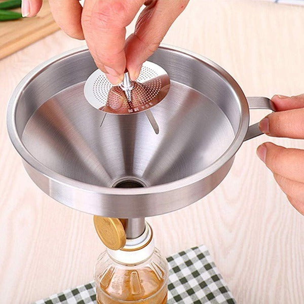 15cm Stainless Steel Oil Funnel With Filter
