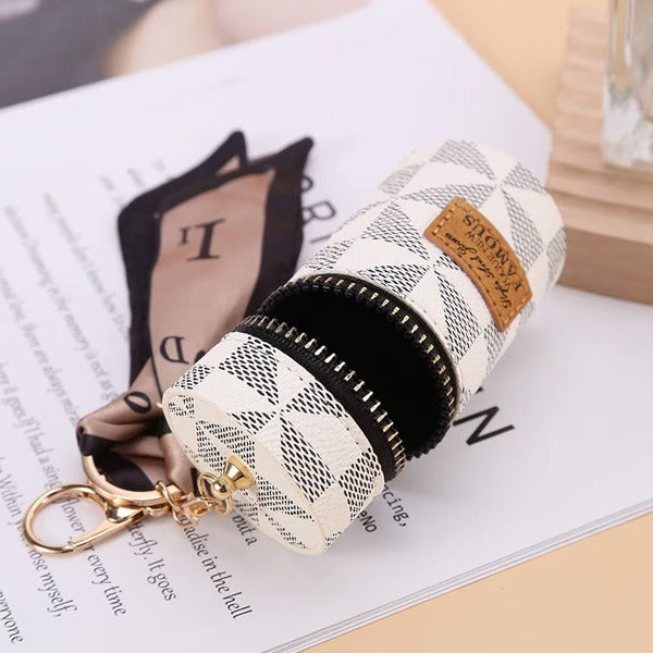 Mini Portable Storage Keychain – Compact Leather Key Organizer & Utility Pouch (Random color-Pack of 1)