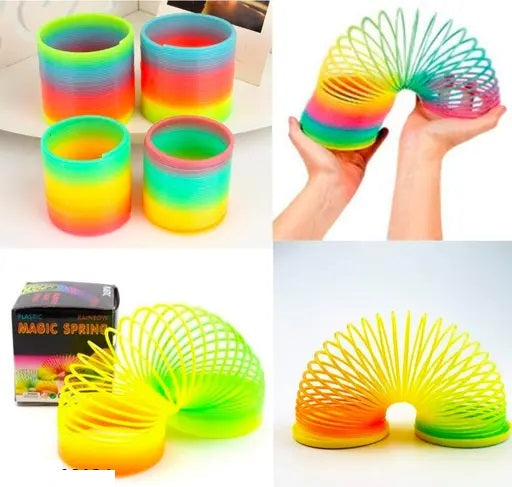 Rainbow Magic Spring, Magic Rainbow Spring, Bouncy Expandable Slinky Toys, Best Birthday Gift for Childrens, Plastic Asorted Colors