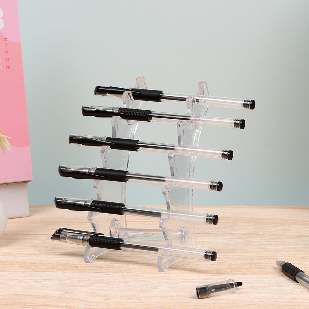 Creative Pen Holder Stand – Slots Horizontal Desk Organizer for Offi