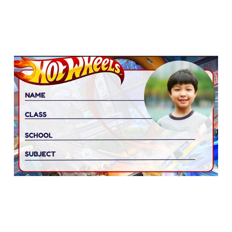 Hot Wheels-Themed Customized School Labels (24-Pack) – Writable Adhesive Name Stickers for Kids