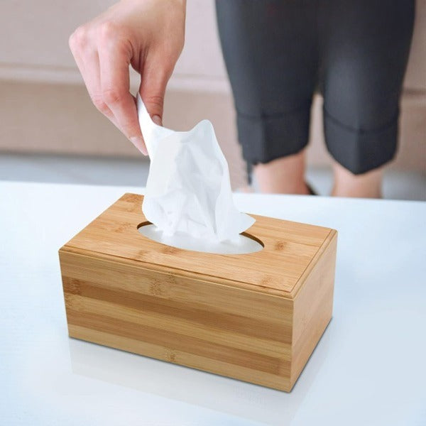 Wooden Rectangular Tissue Box
