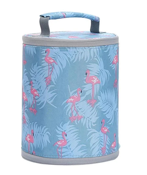 Round Insulated Lunch Bag, Foldable Thermal Insulated Lunch Bag Cover with Waterproof Round Insulation and Zipper Closing Waterproof Lunch Bag Tiffin Bag Insulated Lunch Box