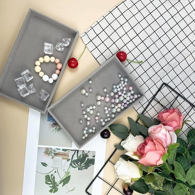 Velvet Jewelry Organizer Display Tray | For Necklaces & Bracelets Storage (Pack Of 1)