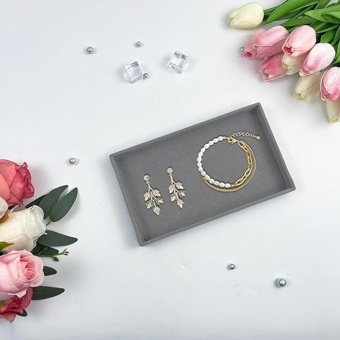 Velvet Jewelry Organizer Display Tray | For Necklaces & Bracelets Storage (Pack Of 1)