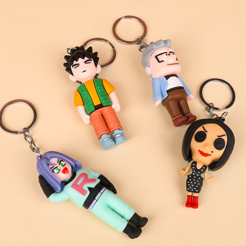 Cartoon Character Soft Keychain –  Fun Random Design Accessory for Bags & Keys ( Pack of 1 )