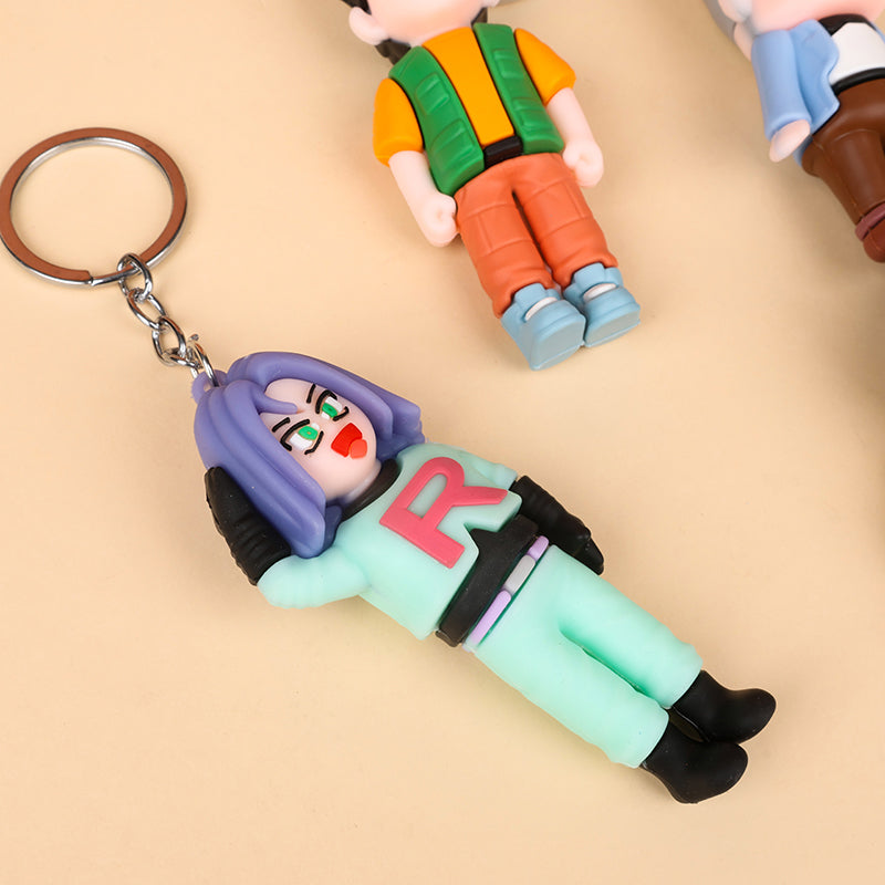 Cartoon Character Soft Keychain –  Fun Random Design Accessory for Bags & Keys ( Pack of 1 )