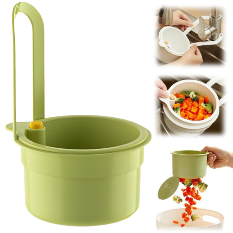 Kitchen Sink Drain Basket | Double Layer Strainer Food Waste Filter | Hanging Sink Drain Holder | Detachable & Easy Clean (Random color-Pack of 1)