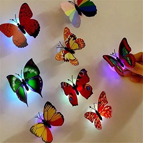 4 PCs LED Color Changing Butterfly Lights – Beautiful Decorative Mini LED Butterflies for Home Décor, Party & Festival Decoration
