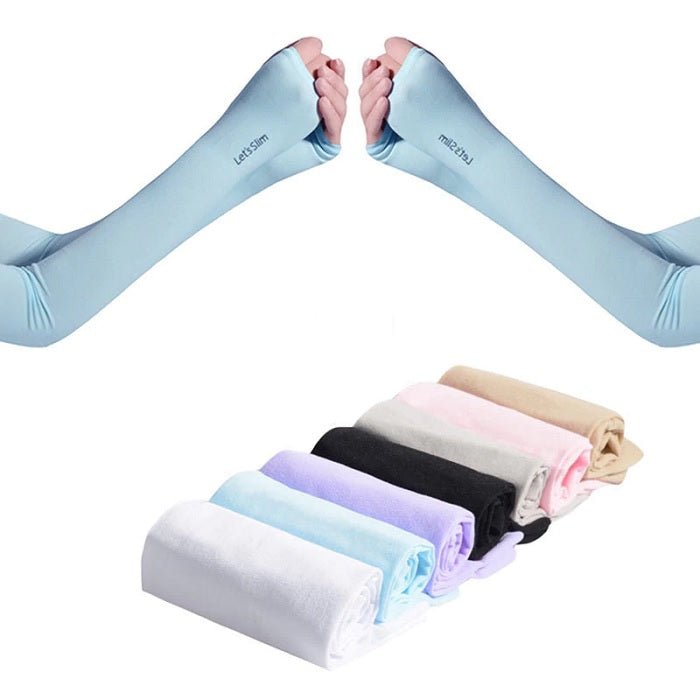 Let's slim Hand Cover Cool Arm Sleeves - UV Protection & Breathable Sports Wear (Pack of 1 Pair)