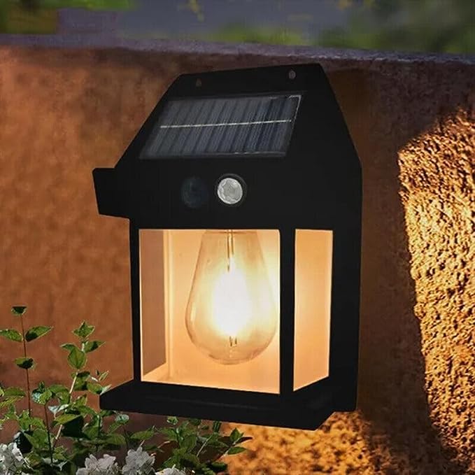Wireless Motion Sensor Solar Wall Sconce – Waterproof LED Outdoor Wall Lantern for Porch, Fence & Courtyard (Pack of 1)
