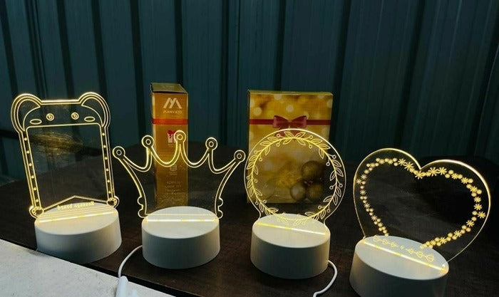 3D Creative Visualization Lamp, Acrylic Illusion Message Board Night Light (Random Design)