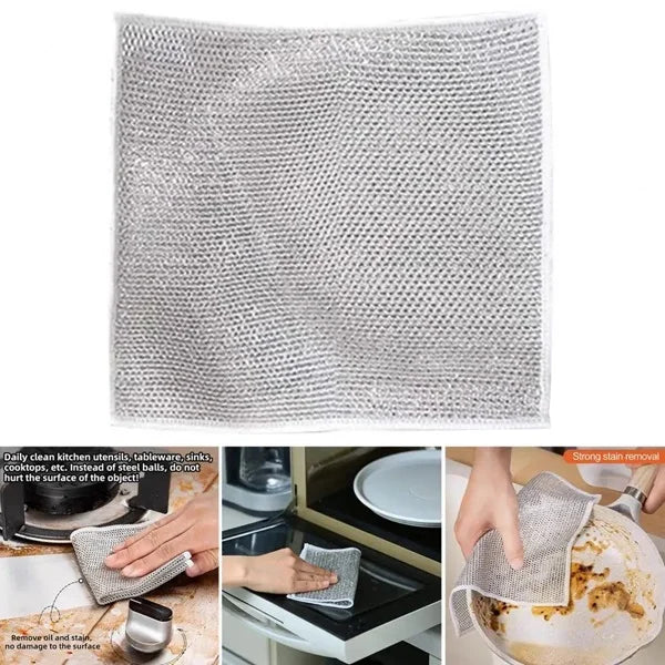Double Sided Multipurpose Dishwashing Cloth – Reusable Kitchen Cleaning Wipes (Pack of 5)