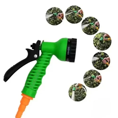 7 Pattern Garden Hose Nozzle Water Spray Gun with Metal Grip Lock Gardening Spray for Garden Window