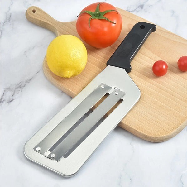 Stainless Steel Double Blade Vegetable Slicer Knife & Shredder – Multi-Purpose Vegetable Cutter