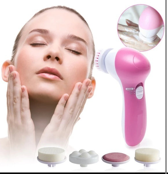 5 in 1 Beauty Care Massager & Dead Skin Remover Facial Exfoliator Care & Cleansing Cleanser Massager Kit for Smoothing Body Beauty Skin Cleaner