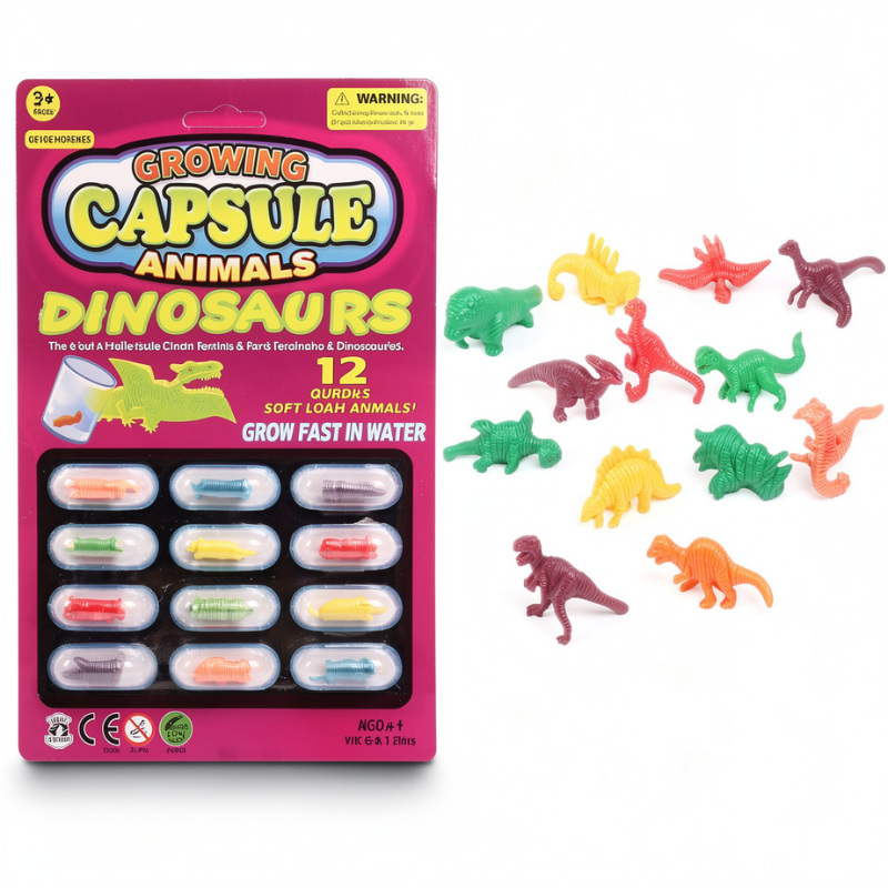 Magic Growing Capsule Animals – Water Expansion Toys for Kids (4 Species: Dinosaurs, Farm Animals, Unicorn & Mermaid) – Multicolor, Pack of 1