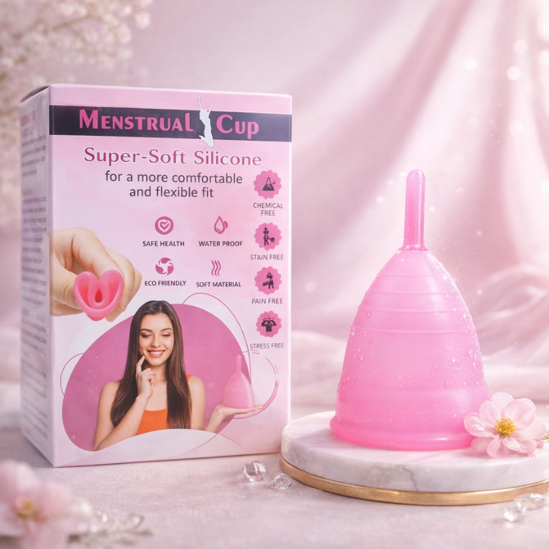 Menstrual Cup – Reusable Soft Silicone Period Cup for Women, Eco-Friendly & Leakproof Feminine Hygiene Solution (Pack of 1)