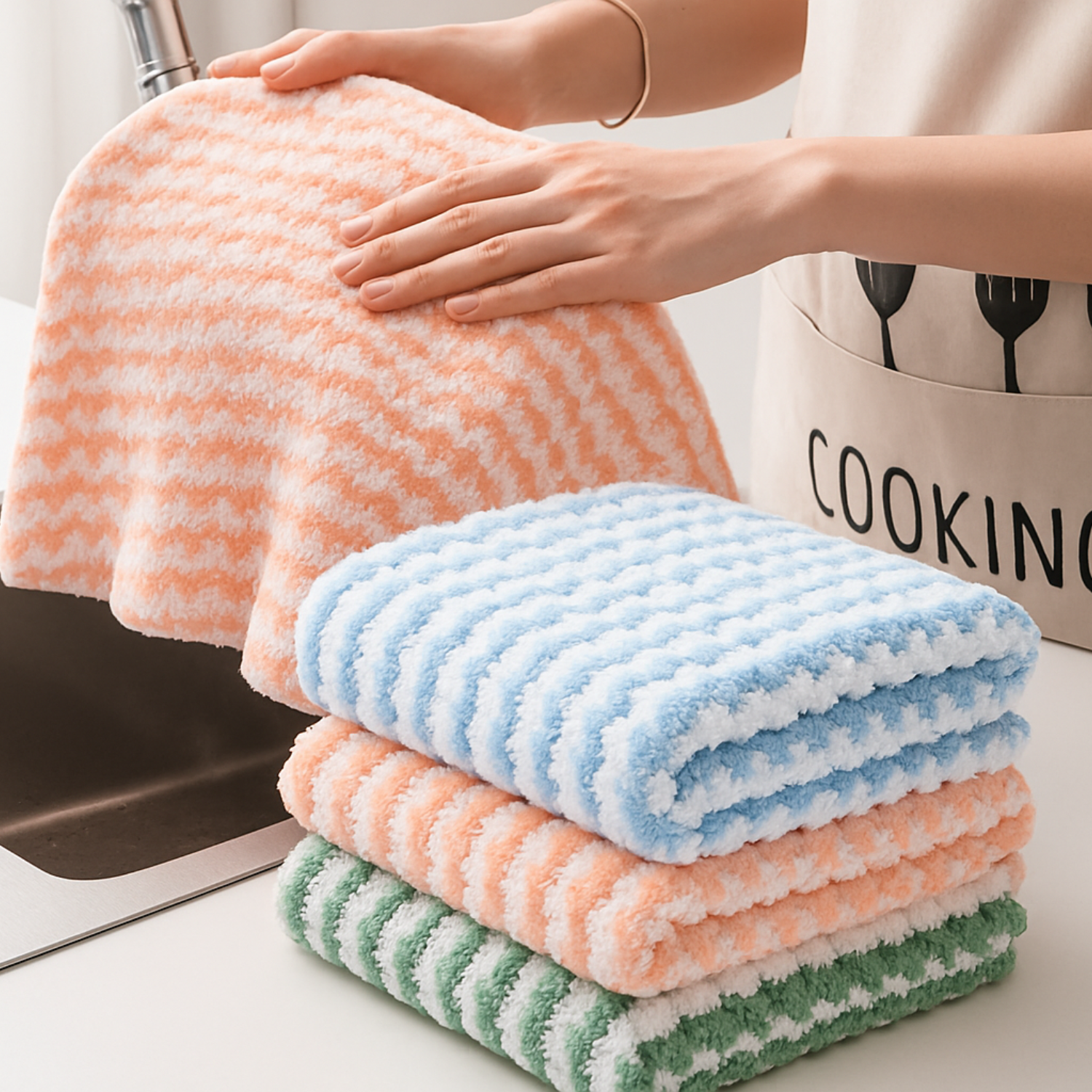 Microfiber Hand Towel – Ultra Soft, Quick Drying & Water Absorbent | Multipurpose Towel for Bathroom, Kitchen, Gym, Sports & Hotel Use (Random color-Pack of 1)