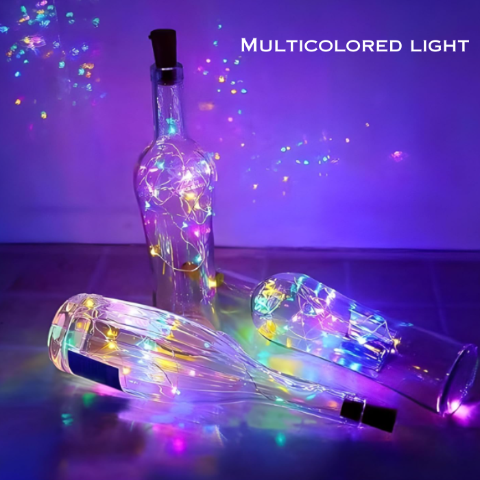 LED Bottle Decorating Light – Cork Shaped String Fairy Lights for Decoration(Random Color-Pack of 3 Light)