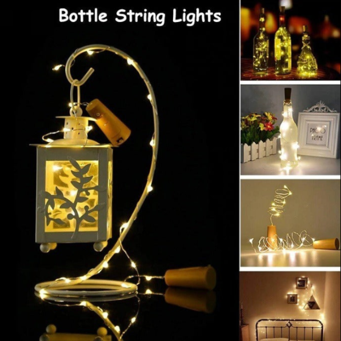 LED Bottle Decorating Light – Cork Shaped String Fairy Lights for Decoration(Random Color-Pack of 3 Light)