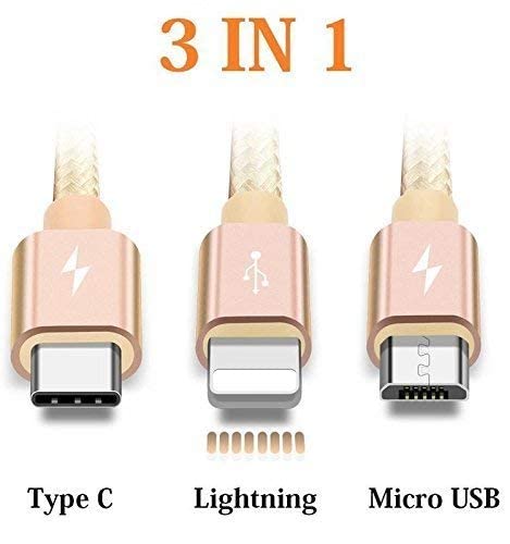 3 in 1 Charging Cable Nylon Braided