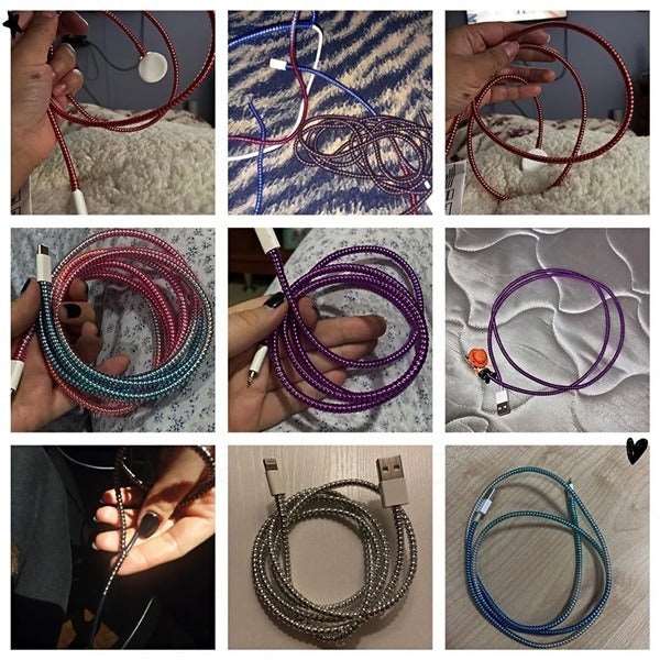 Metallic Spiral Cable Cord Protector (Random Colour)