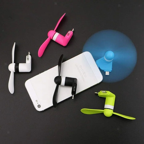 Mini OTG Mobile Fan with C Type Pin – Portable USB Fan for Smartphones