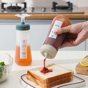 1Pc Squeeze sauce bottle food grade salad tomato honey sauce pointed mouth plastic seasoning bottle