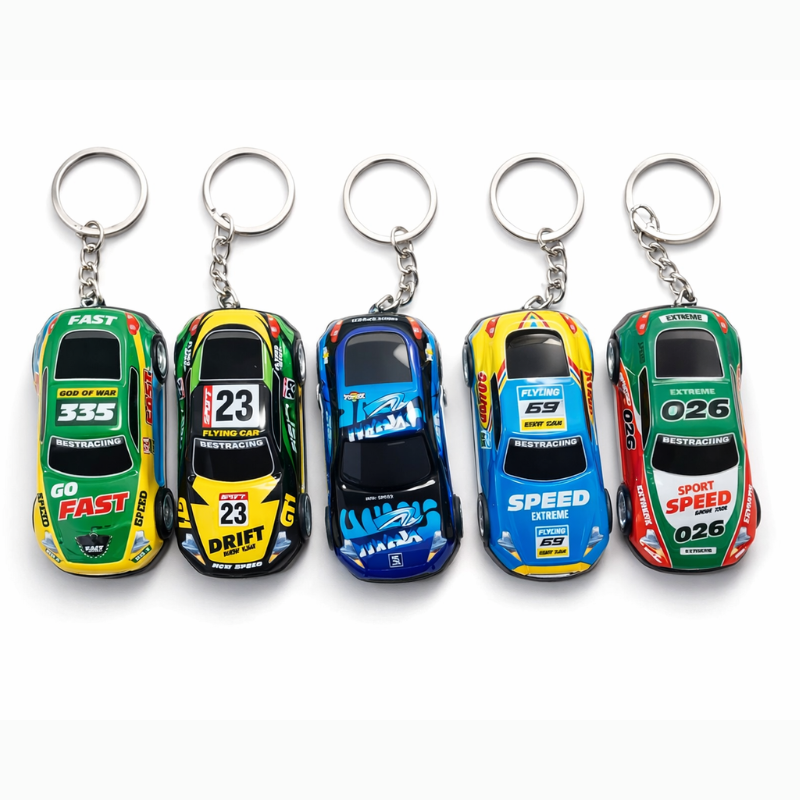 6 Pcs Toy Police Car Keychain for Kids – Mini Cop Car Key Ring | Cute Vehicle Key Holder for School Bags & Keys