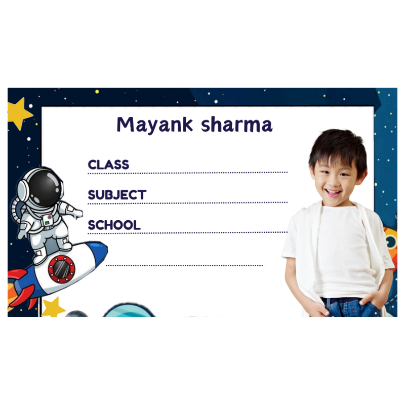 Personalised Space Astronaut Name Stickers for School Notebooks – Pack of 24