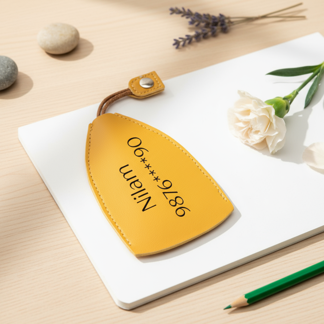 Personalized Key Cover – Custom Engraved with Name & Number (Random Color)