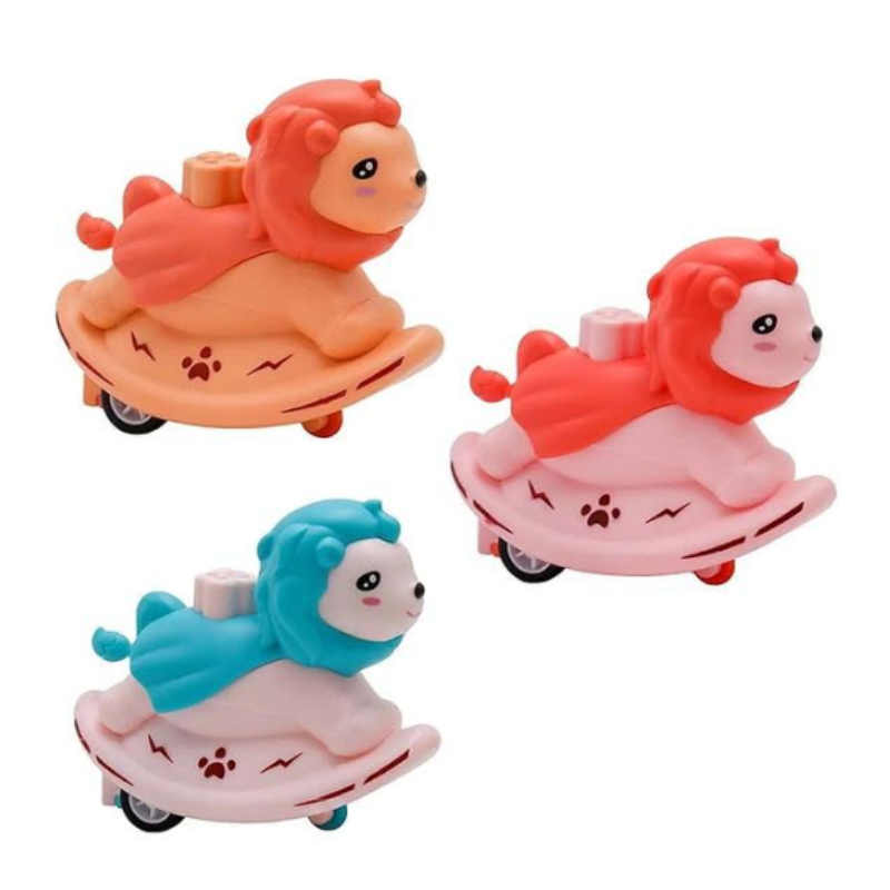 Press & Go Lion Toy for Kids – Push Down Friction Powered Animal Car Toy | No Battery Required (Random Color-Pack of 1)