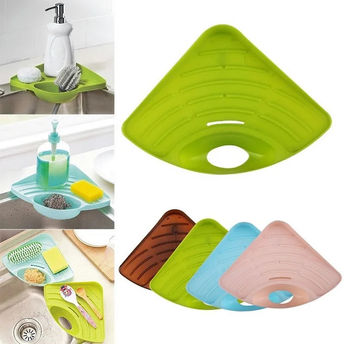 Drain Corner Rack – Space-Saving Storage Shelf for Kitchen & Bathroom Essentials (Random color-Pack of 1)