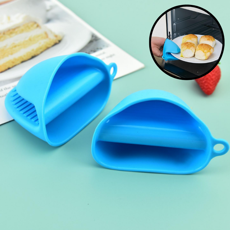 Silicone Pot Holder Mini Oven Mitts Set – Heat-Resistant, Non-Slip Finger Pinch Grips for Baking & Cooking (1 Pair)