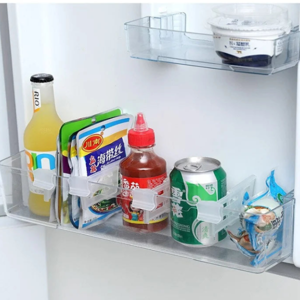 5 Pcs Fridge Organizer Adjustable Shelf Divider – Expandable Refrigerator Drawer Partition Clips for Easy Storage & Organization