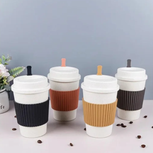 500ml Reusable Travel Coffee Cup with Leakproof Lid - Eco-Friendly & Portable Coffee Mug (Random color-Pack of 1)