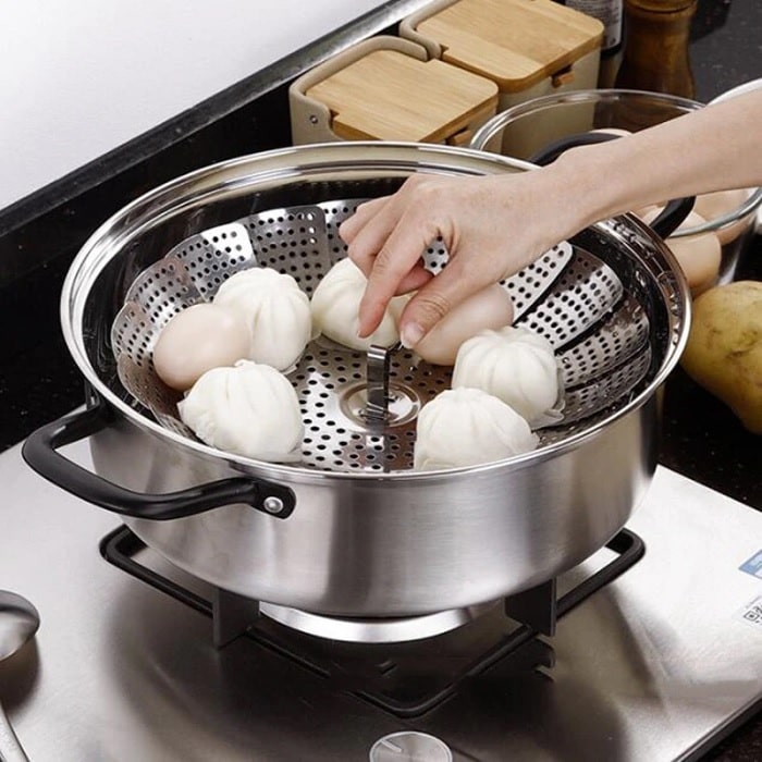 Stainless Steel Folding Steamer Basket – Adjustable Vegetable & Food Steamer